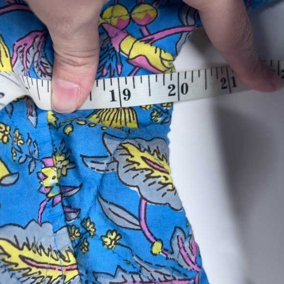 Anthropologie dRA Blue Yellow Quilted Floral Jacket Zip Front Block Print Small - Picture 10 of 12